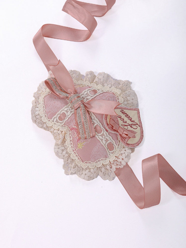 Pink & Blue Heart Lolita Hairband with Lace Accents - Alice Girl