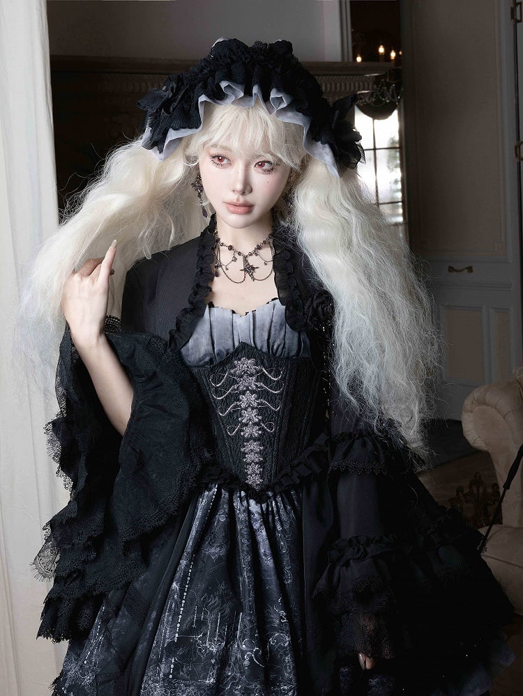 Hairband Accent with Gothic Lolita Bow Ruffle