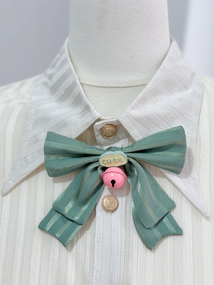 Shirt Foldover Pointed Ouji Collar Lolita Sleeves Long Creamy