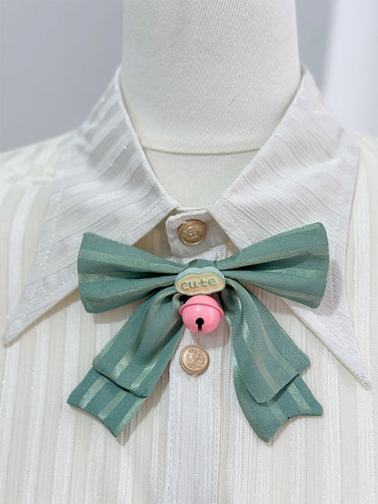 Shirt Foldover Pointed Ouji Collar Lolita Sleeves Long Creamy