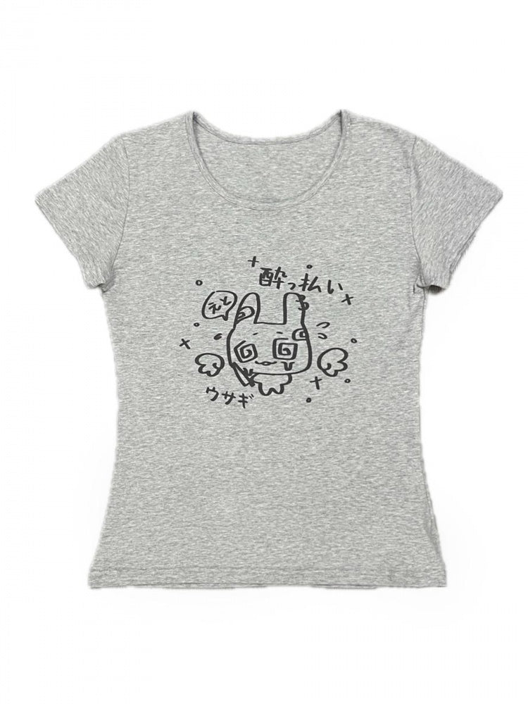 ホワイトグレーグラフィックTシャツ