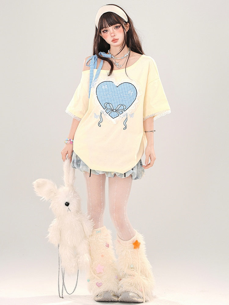 詳細 ブルーバブルチェックスカート 蝶結び