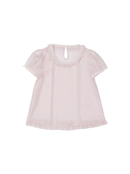 Sweet Lolita Pink Short-Sleeve Top - Yimu Walnut