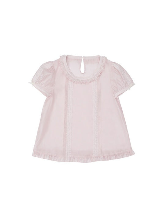 Sweet Lolita Pink Short-Sleeve Top - Yimu Walnut