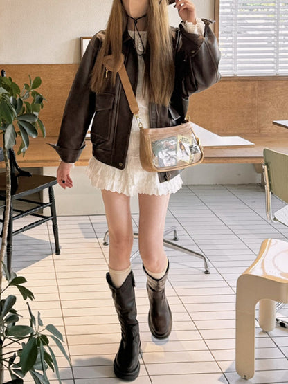 Khakifarbene Wasteland Punk Ita-Tasche mit Sweetheart-Anhänger