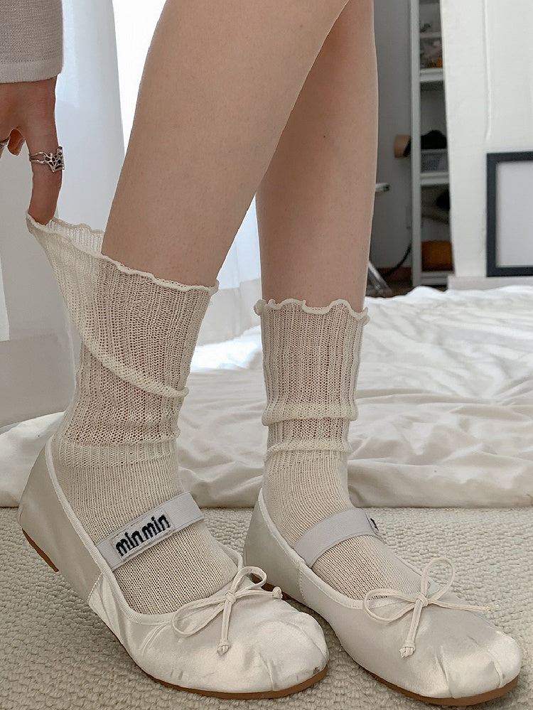 Kalbsstrick-Socken, hell, locker, Grau/Schwarz/Rosa, Grau/Weiß/Dunkel