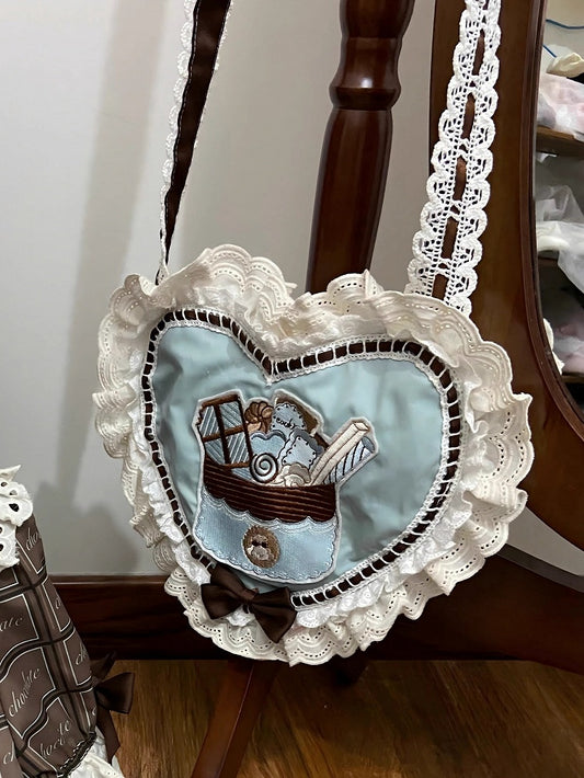 Bag Crossbody Heart-shaped Blue