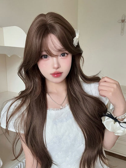 Length Wig Air 71CM With Wavy Bangs Brown