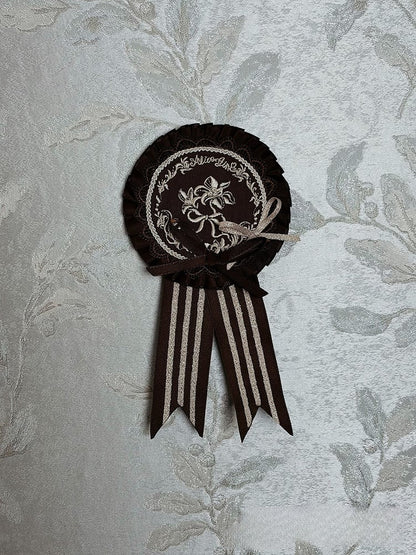 Embroidered Badge Lolita Gray/Brown