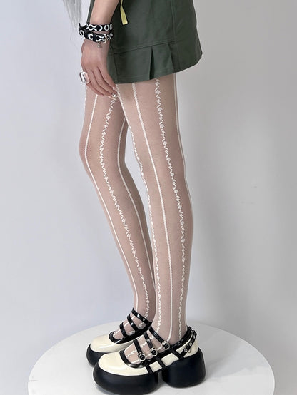 Tights Bittersweet Pattern Striped Black/White