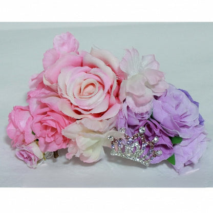Verzierte Krone PinkLila Haarspange Design Floral