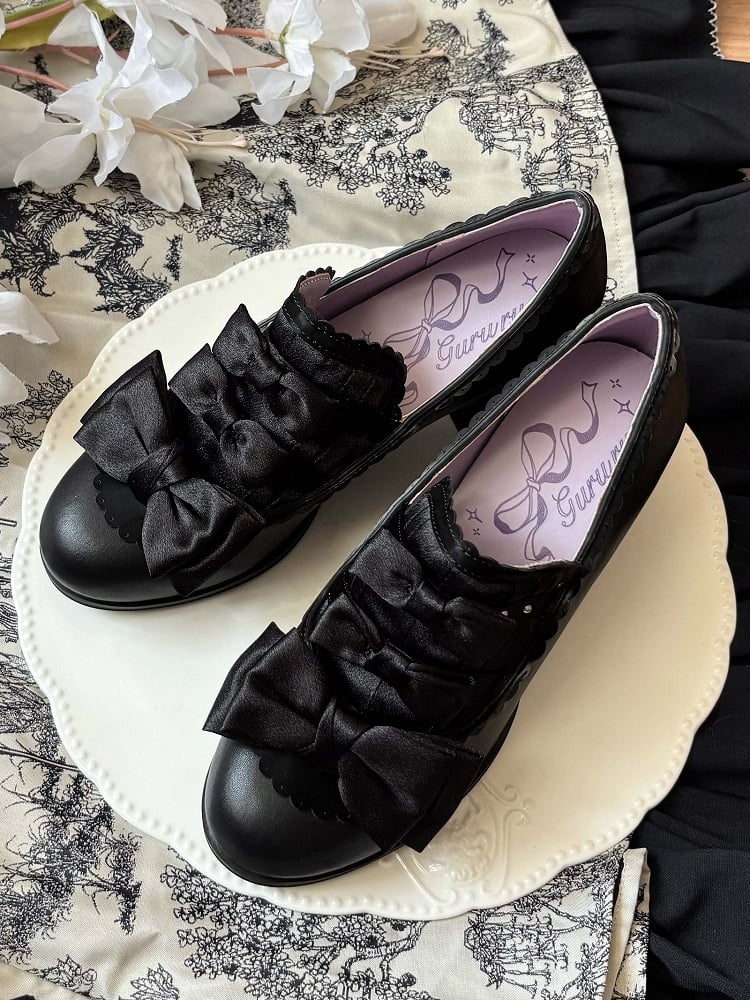 Heel Design Fit Block Slip-in Mid Slip-ons Lolita Black - Elegant