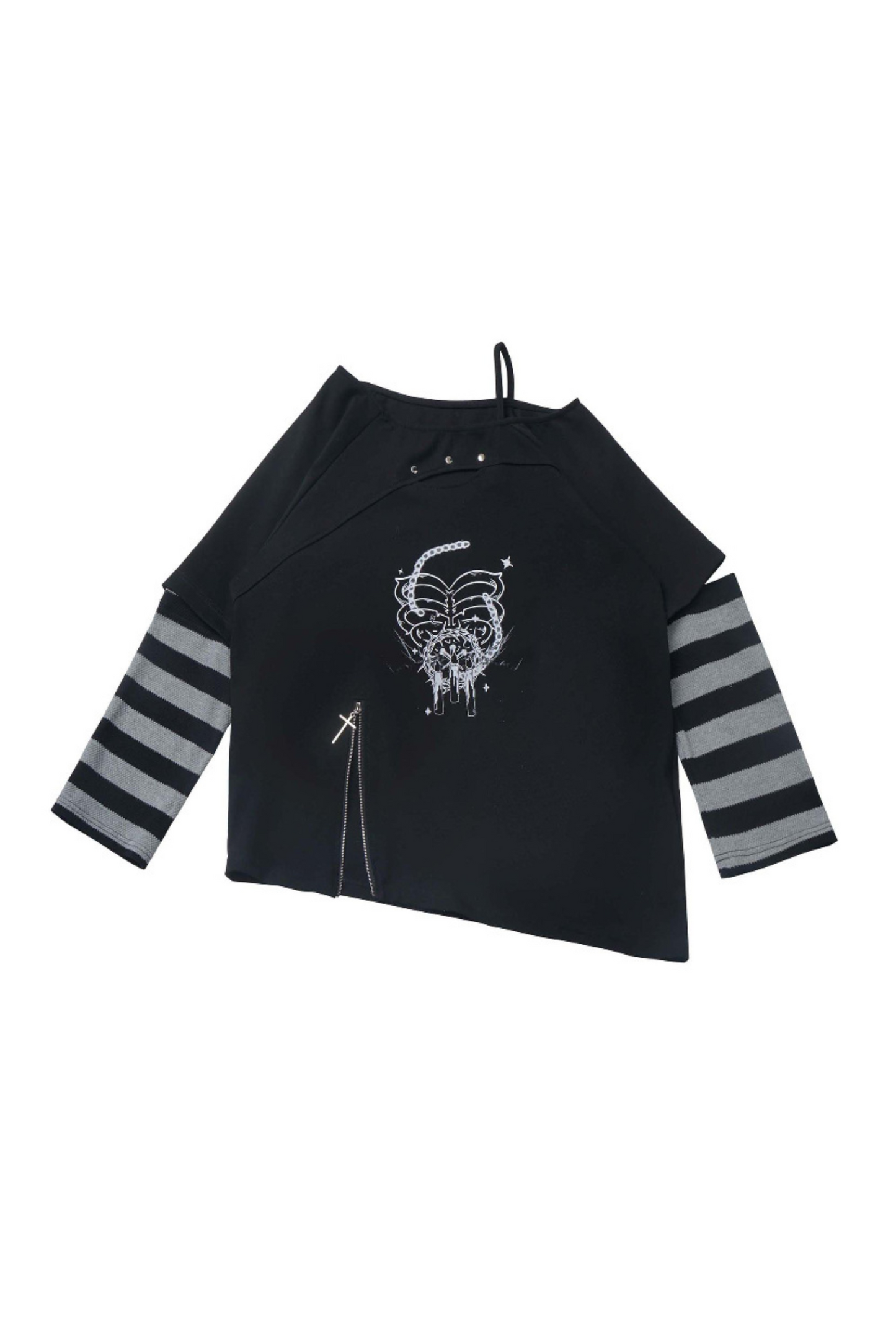 パッチワーククールボーダートップススリーブ