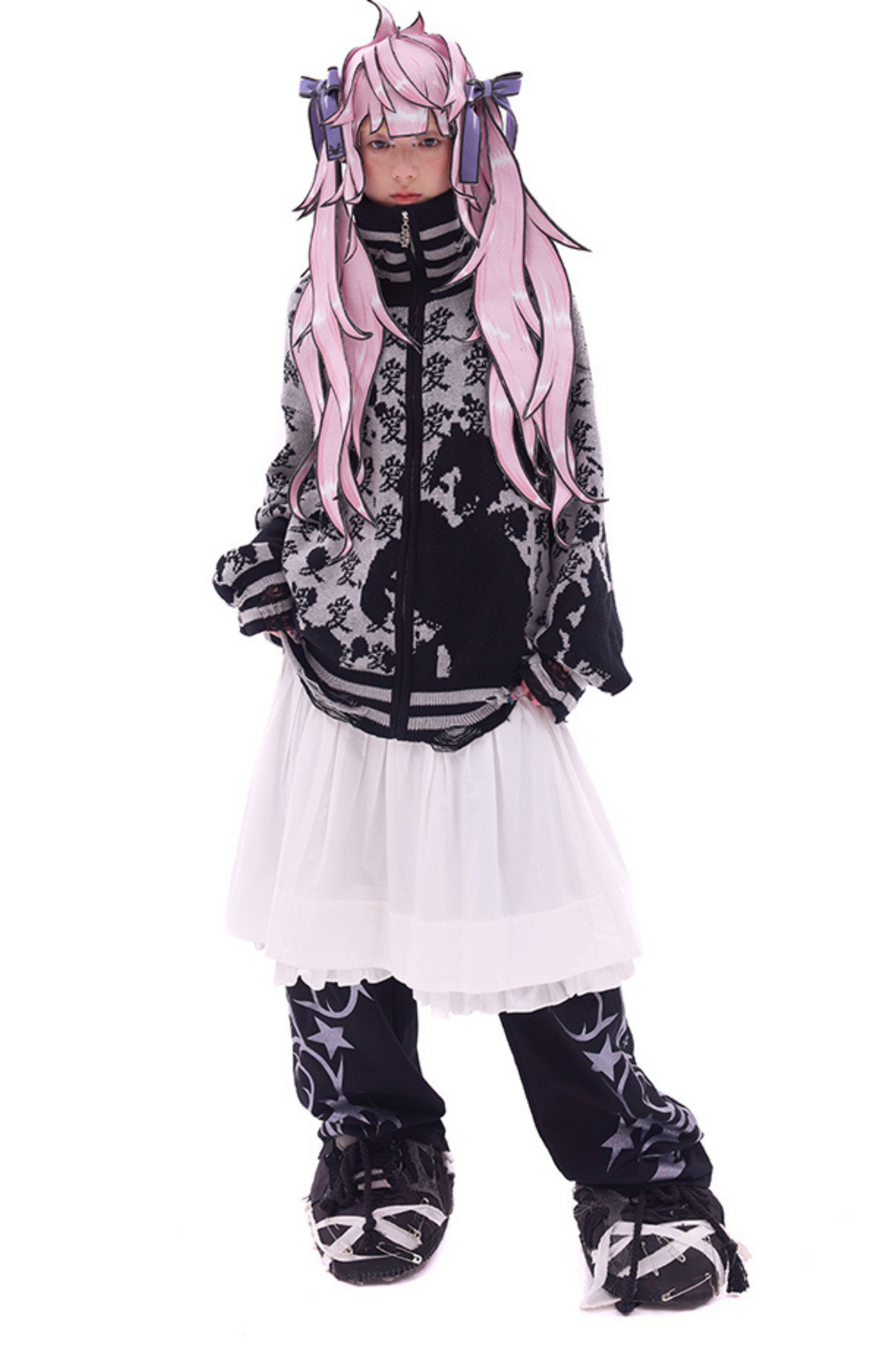 帽子ポニーテールダブルウィッグ