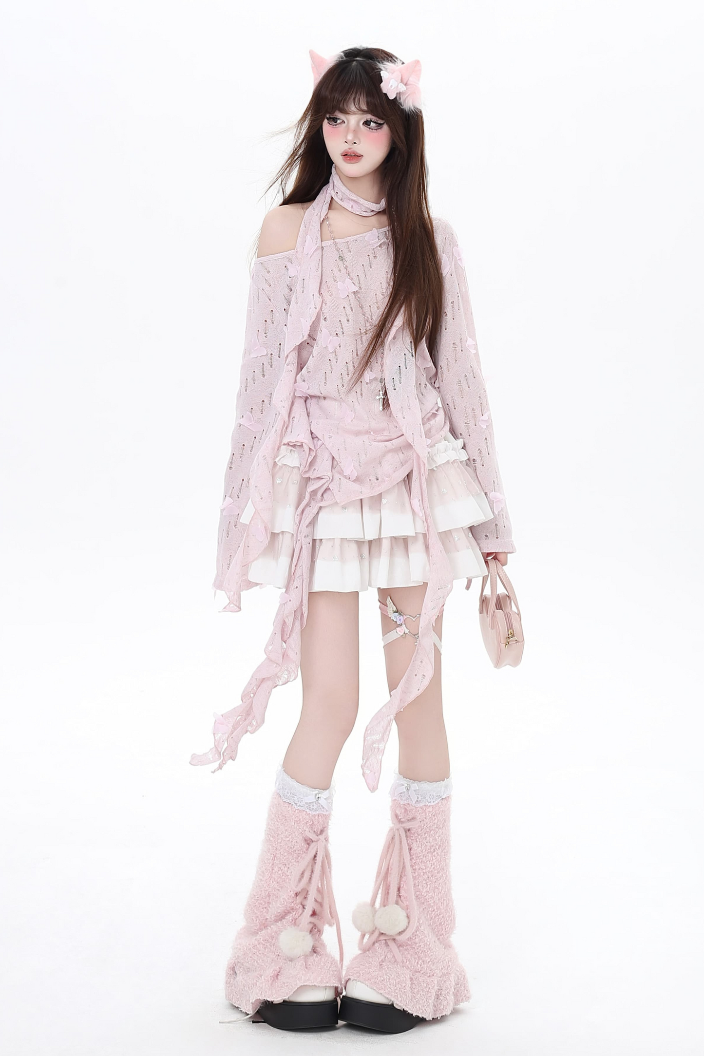 ロマンチックなメッシュガーリートップ