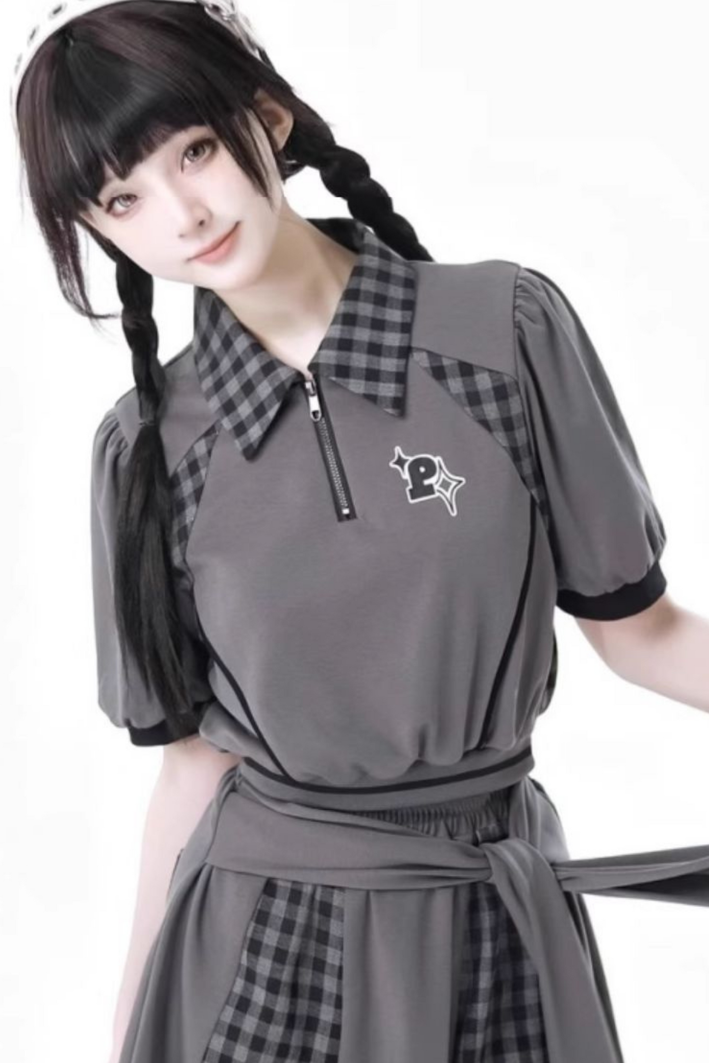 モードトップス チェックパンツ スカート カジュアル ワイド +