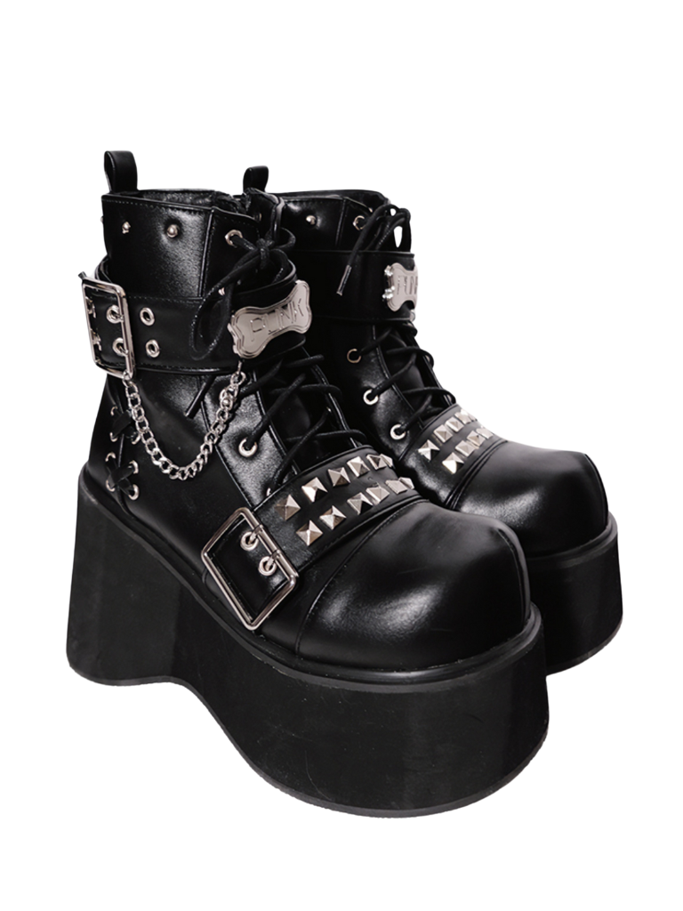 Rock Boots Platform Punk Round Toe