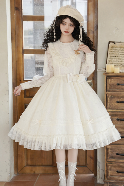 Schal Weißes Kleid Lolita Spitze Sweet Cracolor +