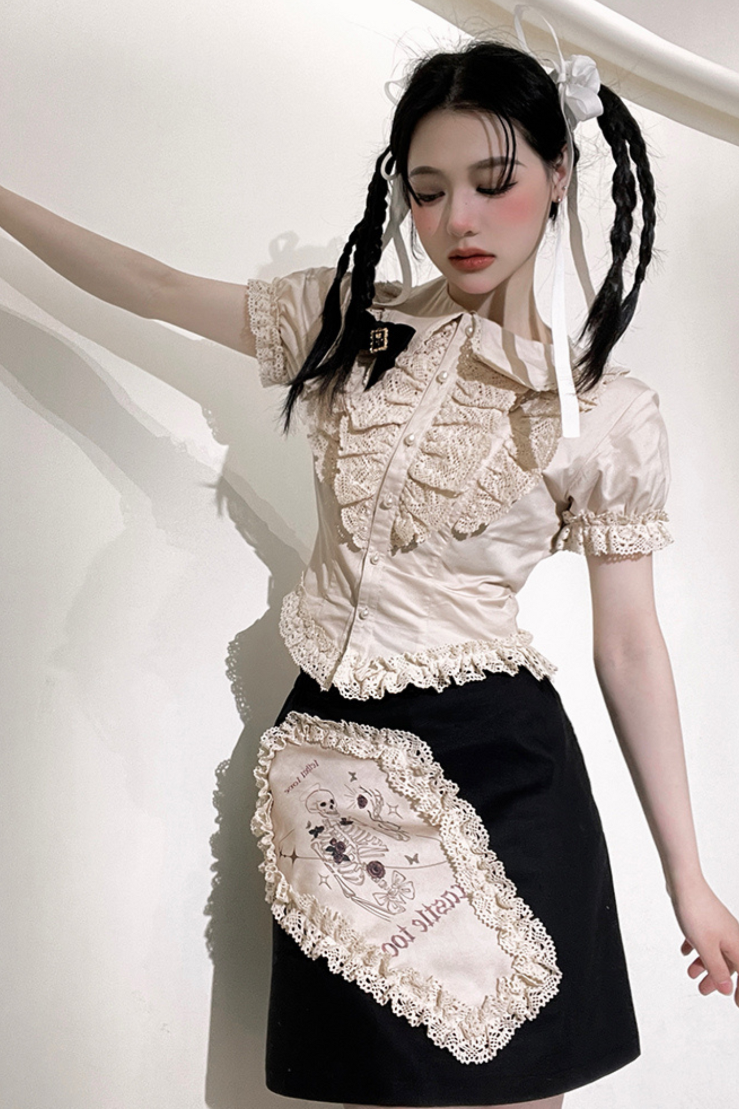 フリルシャツケーキスカートレース+