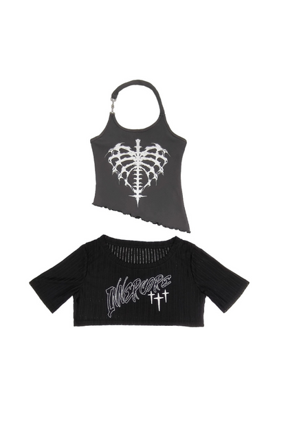 and Y2K smock Light skirt vest Asian