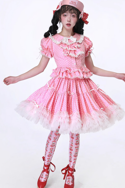 ヴィンテージレトロドットトップ