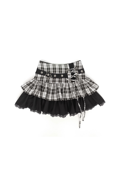 トップクロップスカート Y2K + チェック