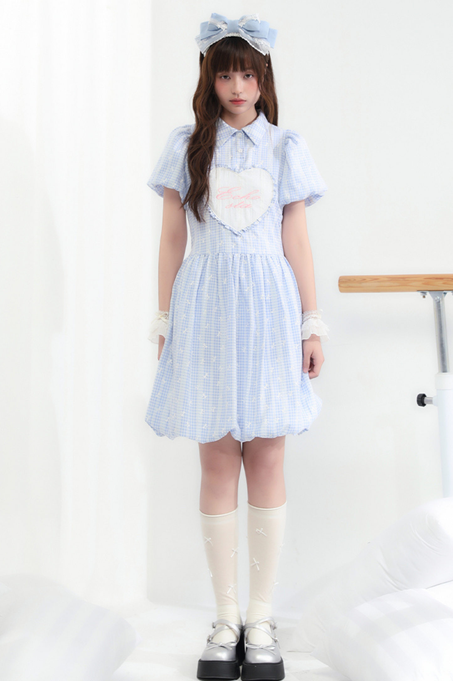 Prinzessin Blumenärmel Bubble Kleid Liebe