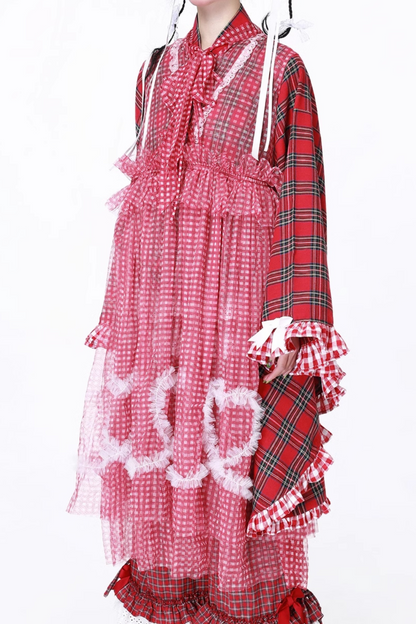 Rock Herz Mesh Check Retro