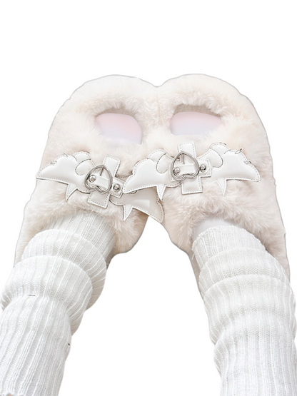 Plateau-Hausschuhe aus Fell DeVille Shoes Angel