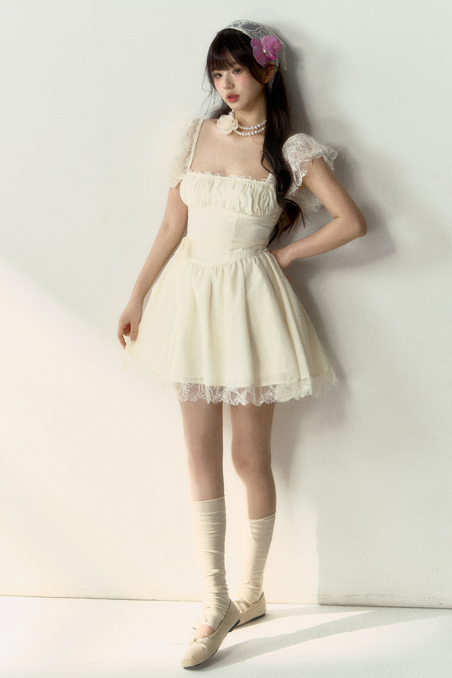 Kleid Schmetterling Spitze Straps