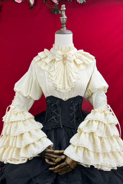 グッドエビルロリータゴシックジーシャツ＋フレアスカート＋ウエストベルト