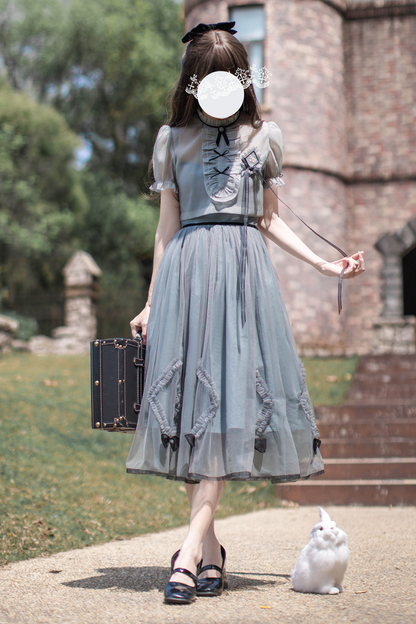 ブローチドレス ノスタルジックリボントップ + 旅するアリスアウター
