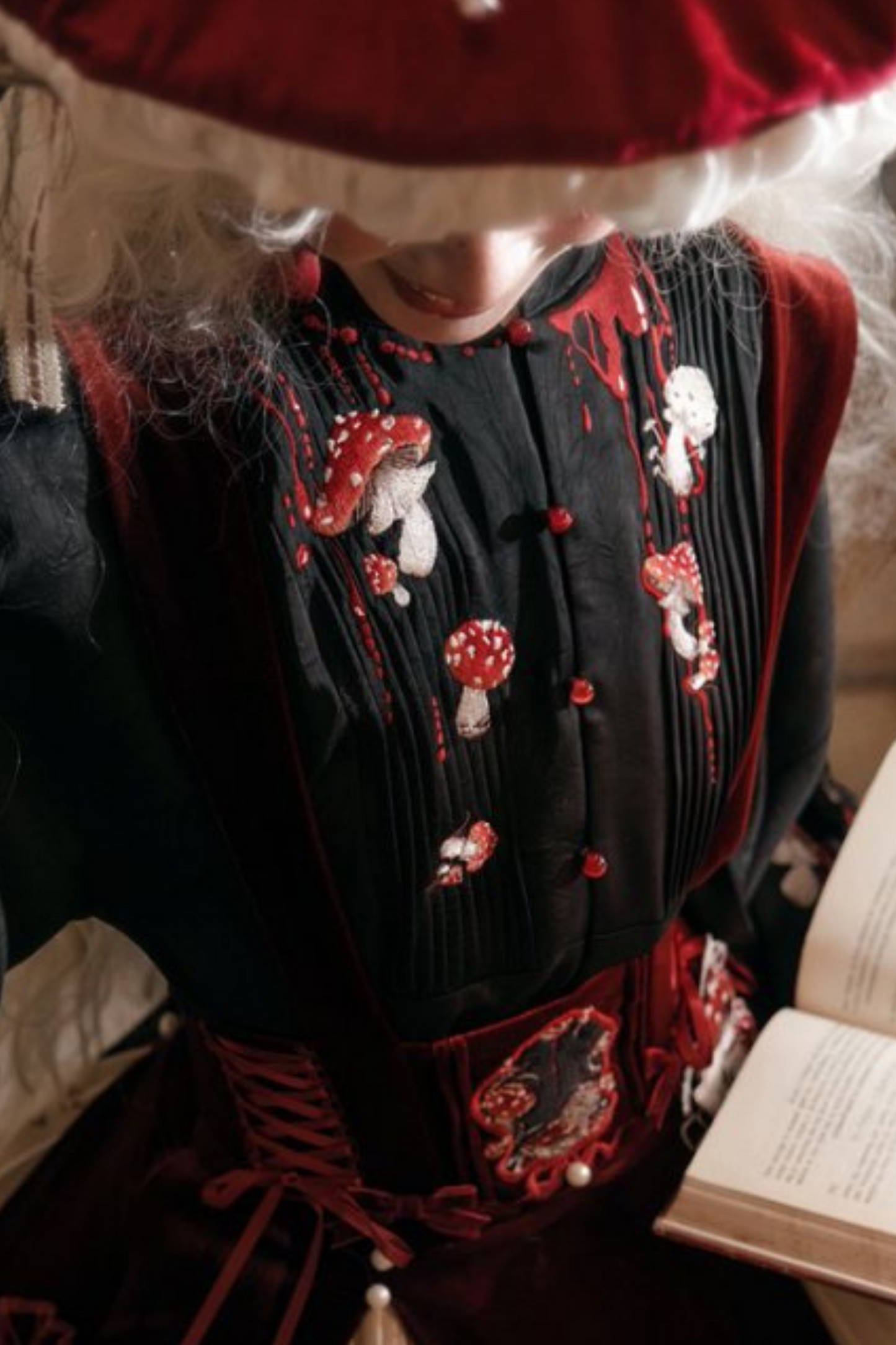 Lolita + Kleid süß dunkel Japanisch Jumperskirt Zubehör Pilz