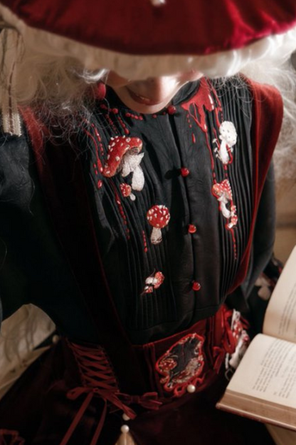 Lolita + Kleid süß dunkel Japanisch Jumperskirt Zubehör Pilz