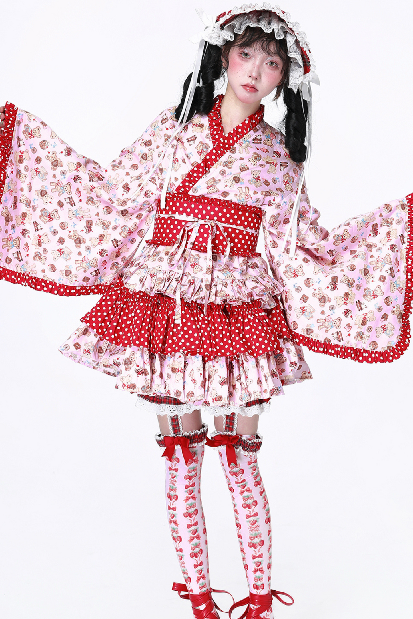 レトロポップな着物ロリータトップス