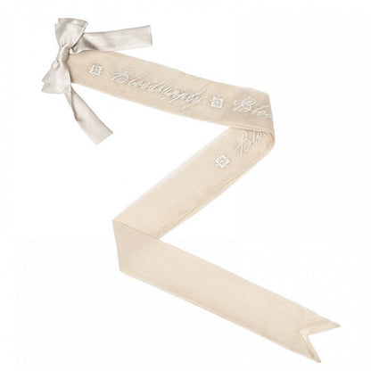 Ribbon Embroidered Brown Organza Light