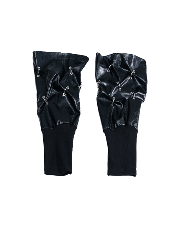 Jambières Techwear noires avec anneaux en métal gothique punk