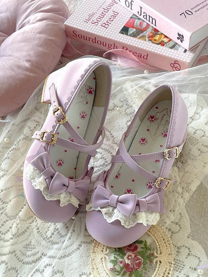 Mary with Janes Accents Violet Bow Lolita Elegant