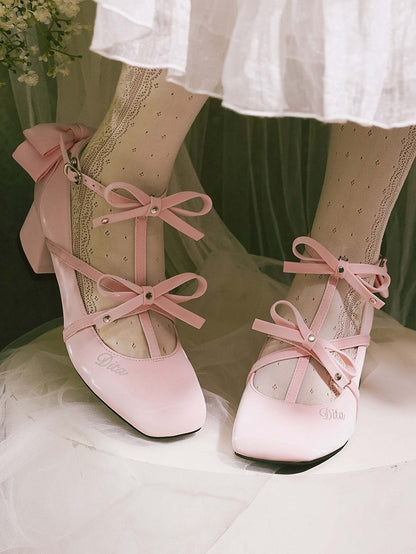 with Square Elegant Heels Pink Toe Middle