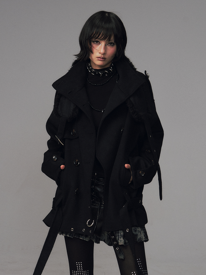 Collar Lapel Jacket with Black Punk