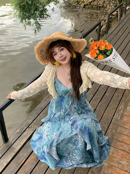 中空レース プラストップサイズストラップ アプリコット セルフタイ