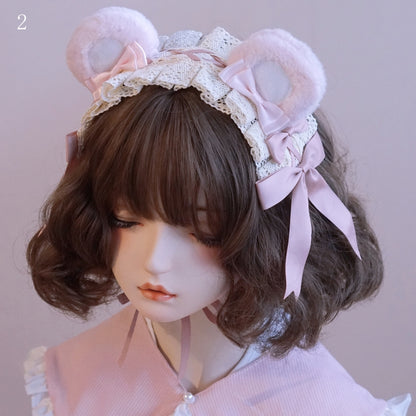 Optionen Spitzen-Haarband, Zierdetails, Schleife, 3 Bärenohren