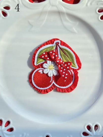 Options 11 Decorated Cherry/Strawberry/Cake Brooch/Hairclip Bowknot