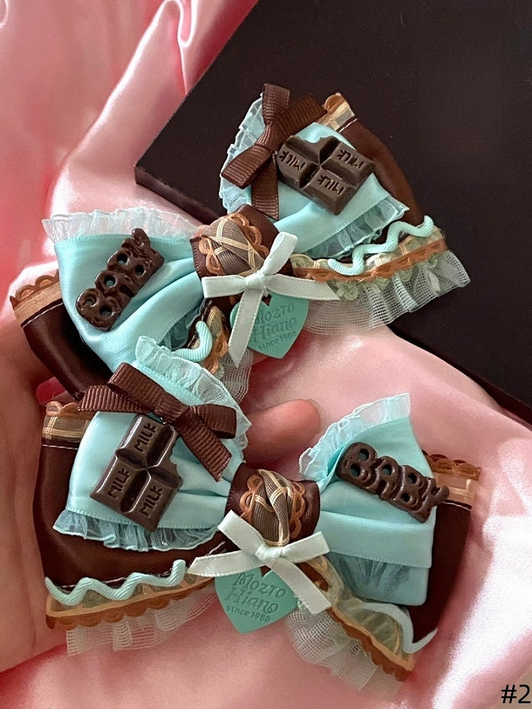 Sweet Lolita Bowknot Hairclip Dreamy Mint Chocolate-Colored