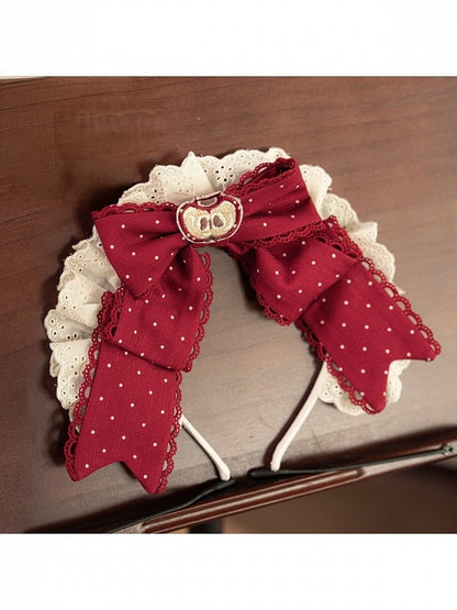 Red and White Sweet Polka Dot Headband - Honey Machine