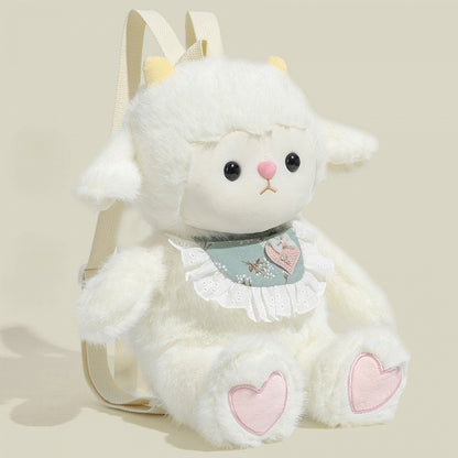Plush Sheep Backpack White Cute