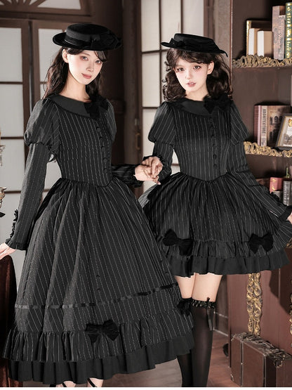 Black Refined Lolita Mini Hat with Bow Accent - With PUJI