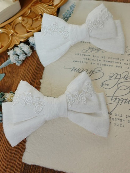 Bowknot Hairclip Sweet Lace 7 Lolita Color Options