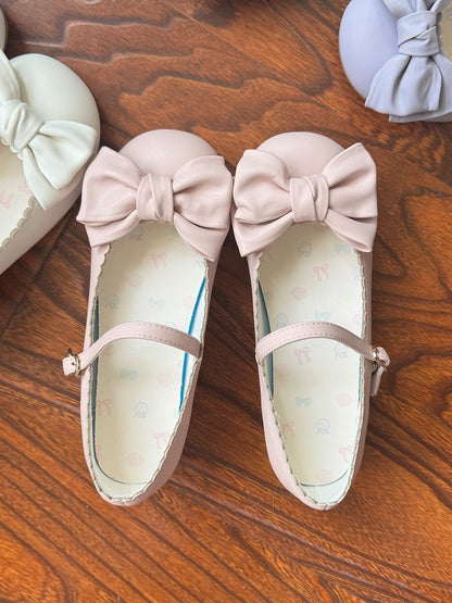 Pink with Design Sweet Lolita Heels Edge Round Toe Low Scalloped