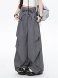 Zubehör Taille Punk Asymmetrische Kordelzug Taille Wasteland mit Hose Grau